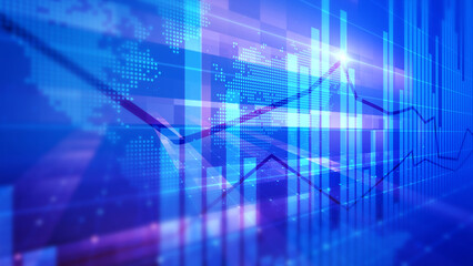 The digital world of modern business and the future growth of technology.