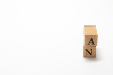 英単語　ブロック　アルファベット　English　AN