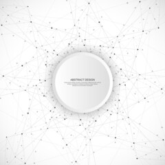 Abstract fractal background and geometric pattern with connecting dots and lines