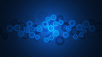 Cogs and gear wheel mechanisms. Concepts and ideas for hi-tech digital technology and engineering design.