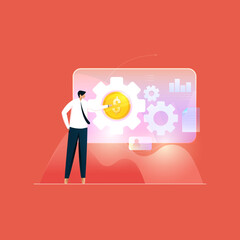 Project Operation and Workflow Concept, Business Teamwork and Developing Successful Future