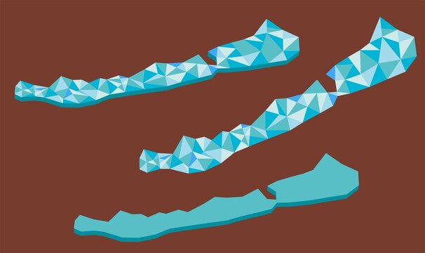 Balaton lake map, Hungary. Low poly design vector illustration in 3d.