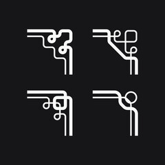 Frame corner decorative. Set of frame element.