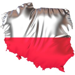 Polen mit Flagge - obrazy, fototapety, plakaty