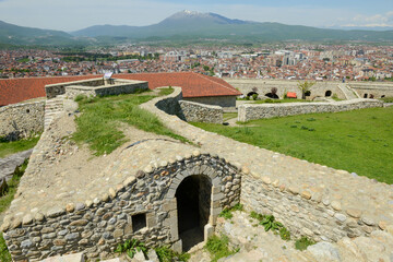 Fototapeta na wymiar Fortress over the town of Prizren in Kosovo