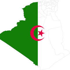 Set of territories of the country with the flag of Algeria