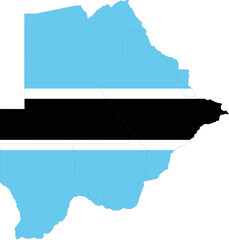 Set of territories of the country with the flag of Botswana