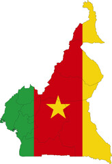 Set of territories of the country with the flag of Cameroon