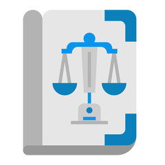 book and balance icon on transparent background