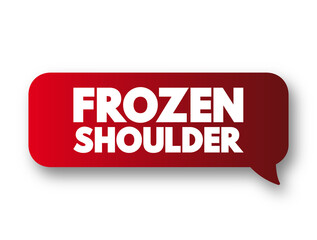 Frozen Shoulder text message bubble, concept background