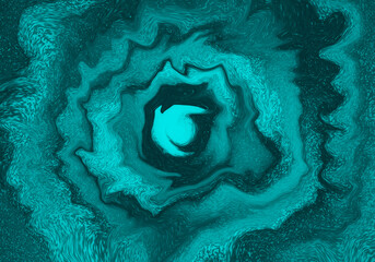Fondo abstracto circular irregular azul turquesa. Flor azul turquesa - obrazy, fototapety, plakaty