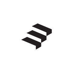 Black stair icon logo design
