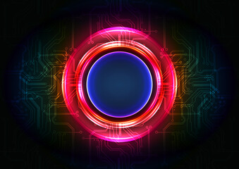 Abstract vector technology design background concept with circuit and ring light effects background, abstract tech, illustration vector design