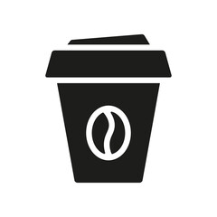 Cup with coffee silhouette icon, Coffee to go flat vector illustration for UI graphic design.