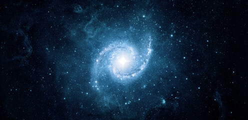 Beautiful galaxy on night sky, star in the space. Lonely galaxy in outer space. Elements of this...