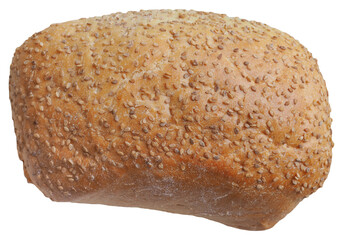 sesame seed bread baked food isolated over white