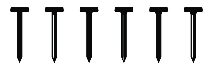 Metal nail icon, vector illustration.