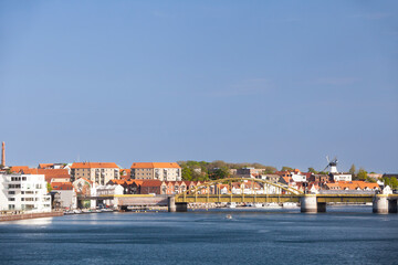 Fototapeta na wymiar Waterfront at the port of Sonderborgl, Sonderborg, Denmark, Europe