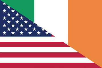 Fototapeta premium USA Ireland friendship national flag cooperation diplomacy country emblem