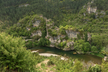 Fototapeta na wymiar Village of Castelbouc in the Tarn Gorges, France