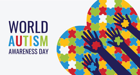 World Autism Awareness Day. Vector web banner for social media, posters, cards, and flyers. Medical health care design. 