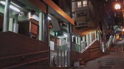 Central Mid-level Escalator at Night 