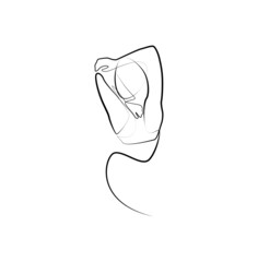 sports girl continuous line female figure