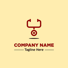 doctor stethoscope note logo simple icon design illustration