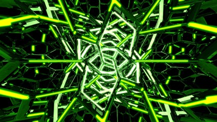 VJ メタリック ワイヤーフレーム 多面体 緑 [別Verあり]