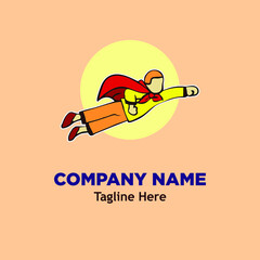 illustration of flying hero