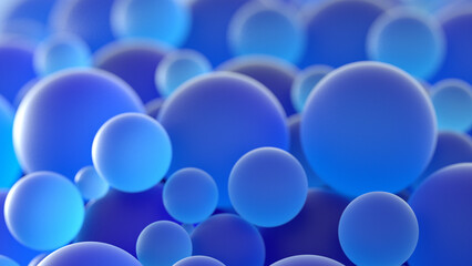 many blue balls or spheres 3d renderer