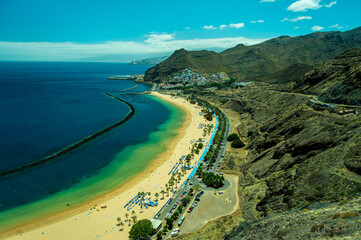 Playa Teresitas Santa Cruz Tenerife from above