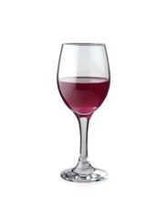 Red wine glass isolated on white background