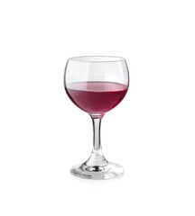 Red wine glass isolated on white background