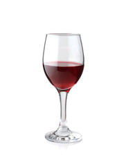 Red wine glass isolated on white background