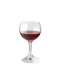 Red wine glass isolated on white background