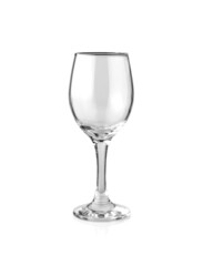 Empty wine glass isolated on white background