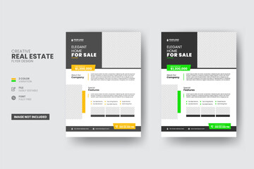 Unique real estate flyer design template
