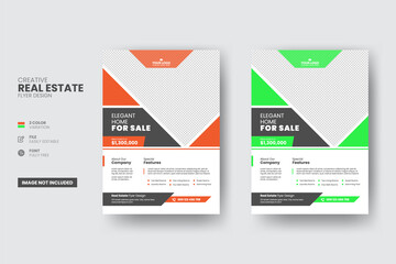 Creative modern real estate flyer design template