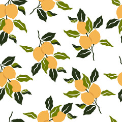 Seamless pattern with lemons. Pattern with fruits. Flat illustration.