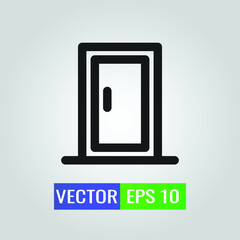 Icon illustration of Door lock icon On White Background - Single high quality outline black style for web design or mobile app.