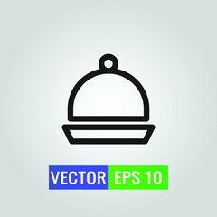 Icon illustration of Dish Tray Food icon On White Background - Single high quality outline black style for web design or mobile app.