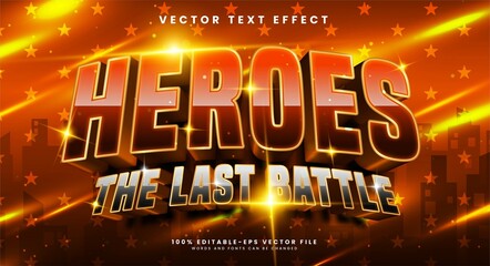 Heroes the last battle 3d editable text effect with brown color, suitable for battle themes.