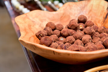 chocolate chips in a bowl, chocolate truffles, brigadeiro, chocolate sprinkles, chocolate candy