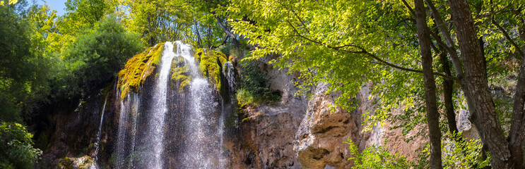 Fototapeta na wymiar Waterfalls in the summer nature