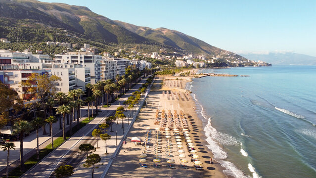 Early morning on the embankment of Vlore