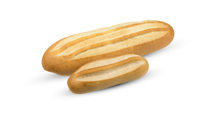 Sliced bakery bread isolated on white background with clipping path