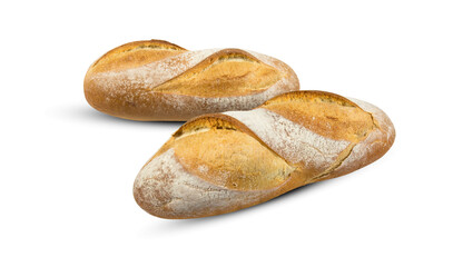 Sliced bakery bread isolated on white background with clipping path