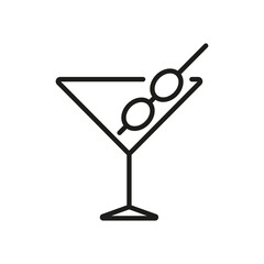 Cocktail line icon, drink juice editable stroke outline icon, high quality vector symbol for mobile app.