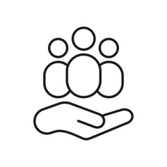 Obraz premium Client service line icon, client service editable stroke outline icon, high quality vector symbol for mobile app.